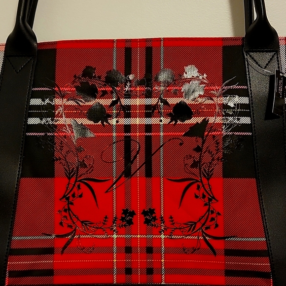 NEW Victoria's Secret Limited Edition 2020 Red Plaid Holiday Tote Bag - Picture 2 of 12